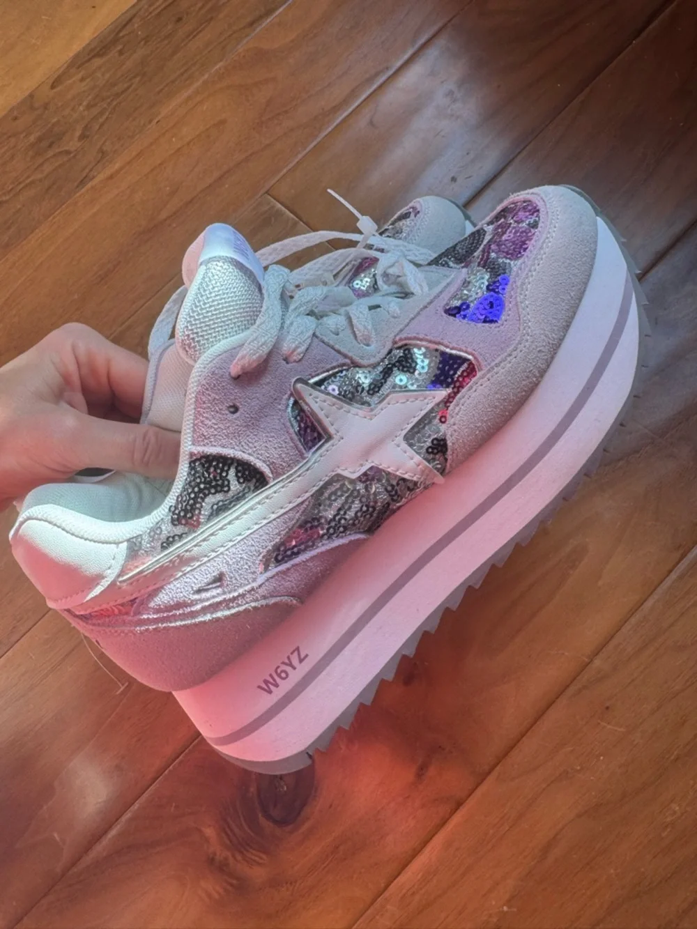 NWT W6yz Wizz Deva Grey Lilac Platform Sneakers Women Sz 7,5 - Picture 13 of 13